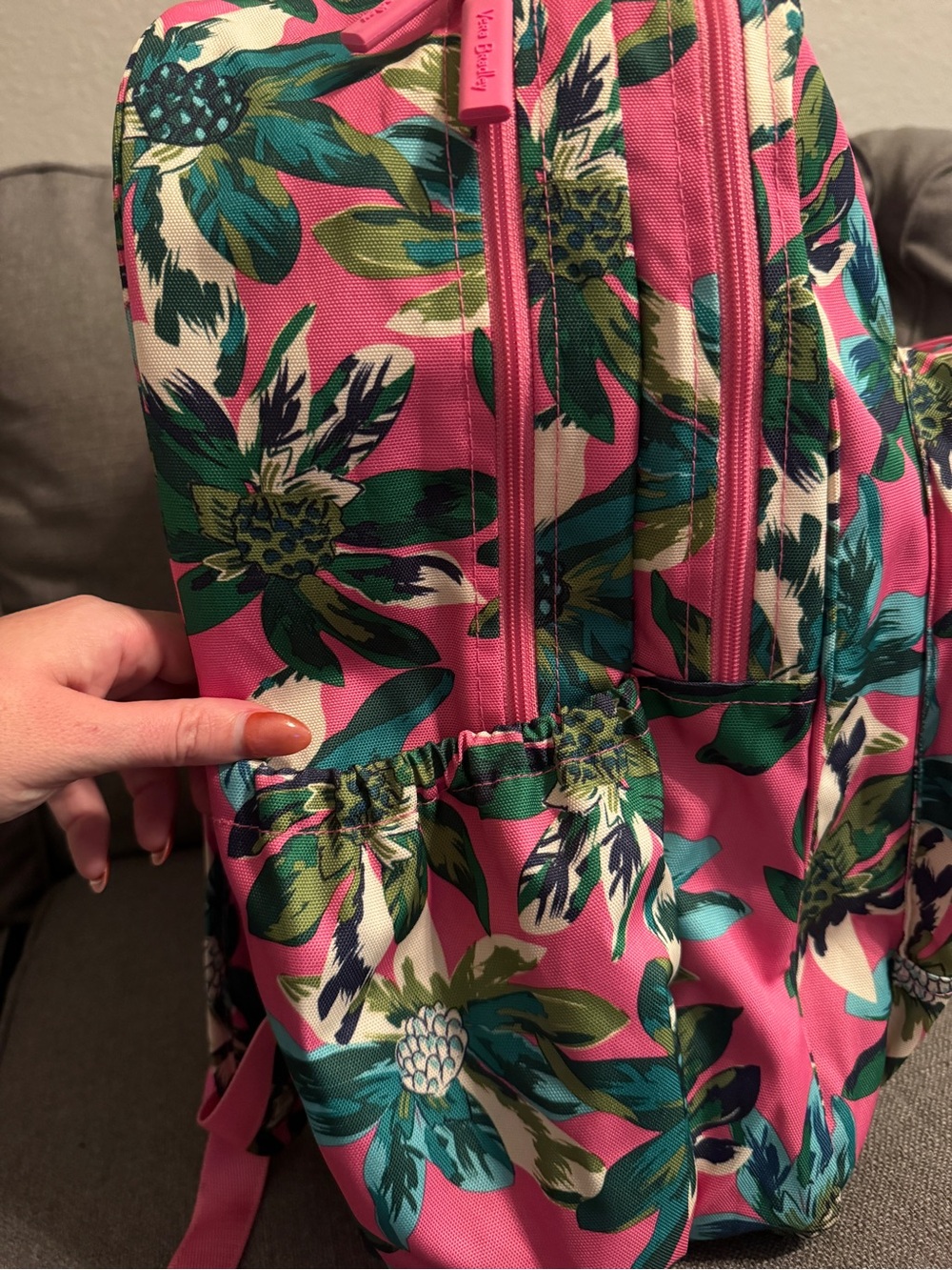 Vera Bradley Pink Floral Large Campua Backpack in Retired Tropical Paradise - Picture 5 of 10
